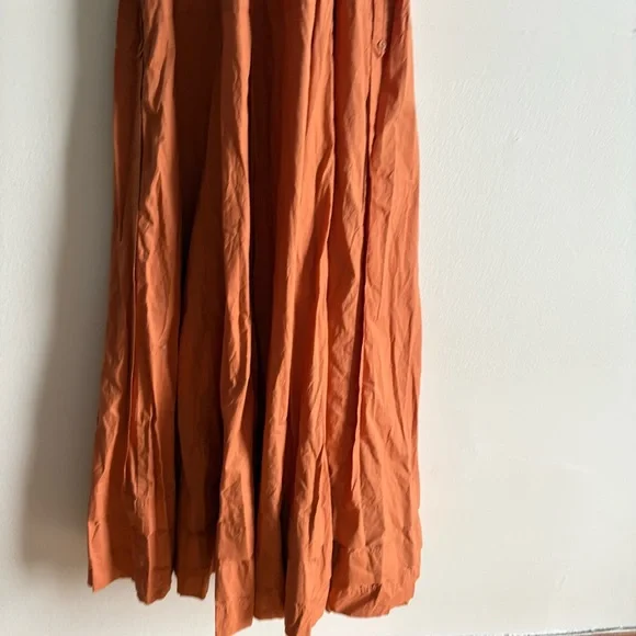 Ulla Johnson Sz 14 Joni Orange Clay Cotton Midi Dress - Picture 8 of 11